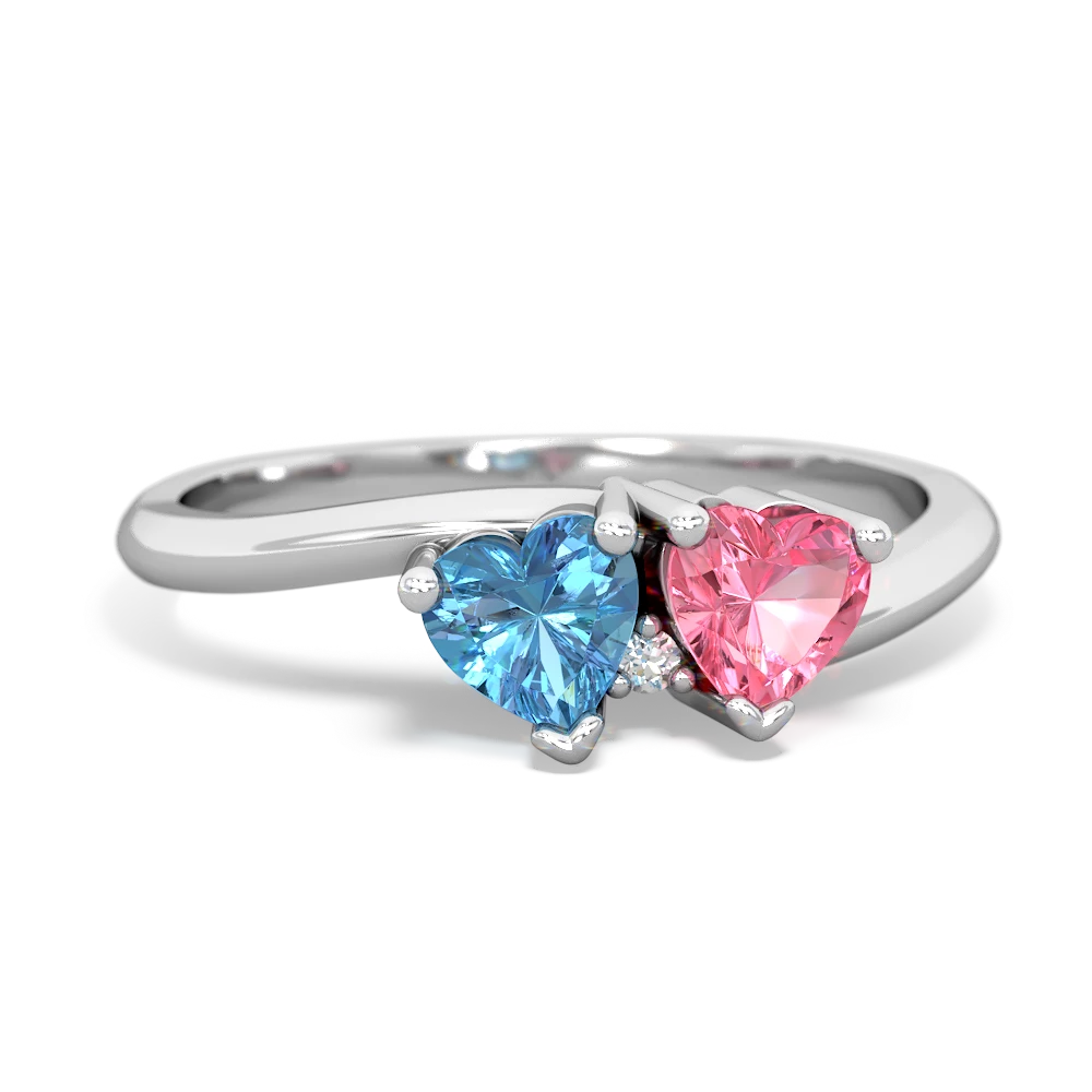 Blue Topaz Sweethearts 14K White Gold ring R5260