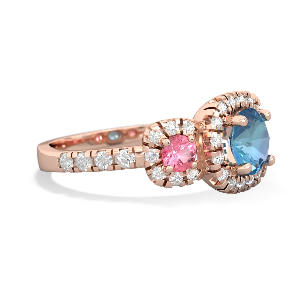 Blue Topaz Regal Halo 14K Rose Gold ring R5350