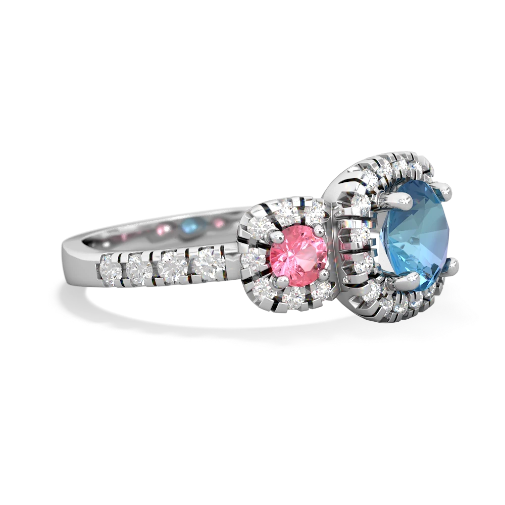 Blue Topaz Regal Halo 14K White Gold ring R5350