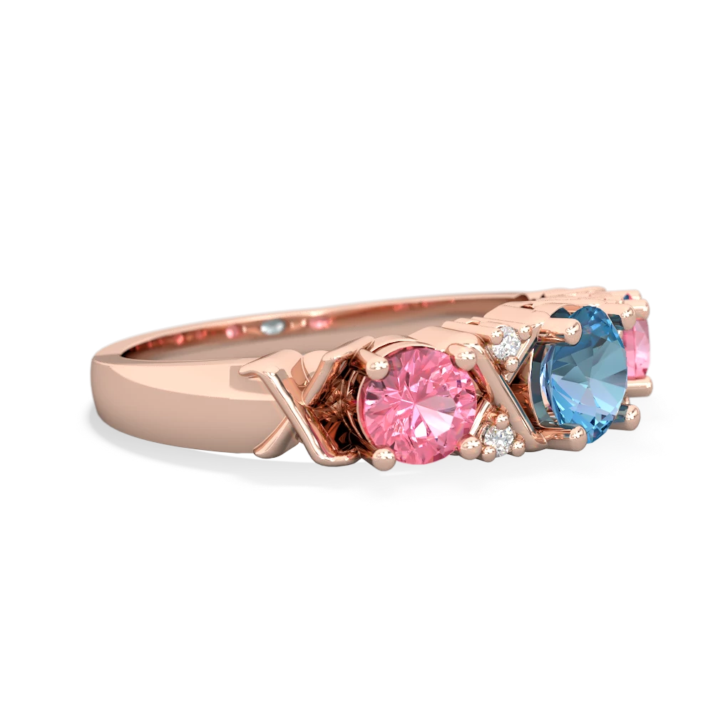 Blue Topaz Hugs And Kisses 14K Rose Gold ring R5016