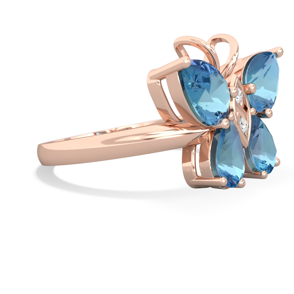 Blue Topaz Butterfly 14K Rose Gold ring R2215