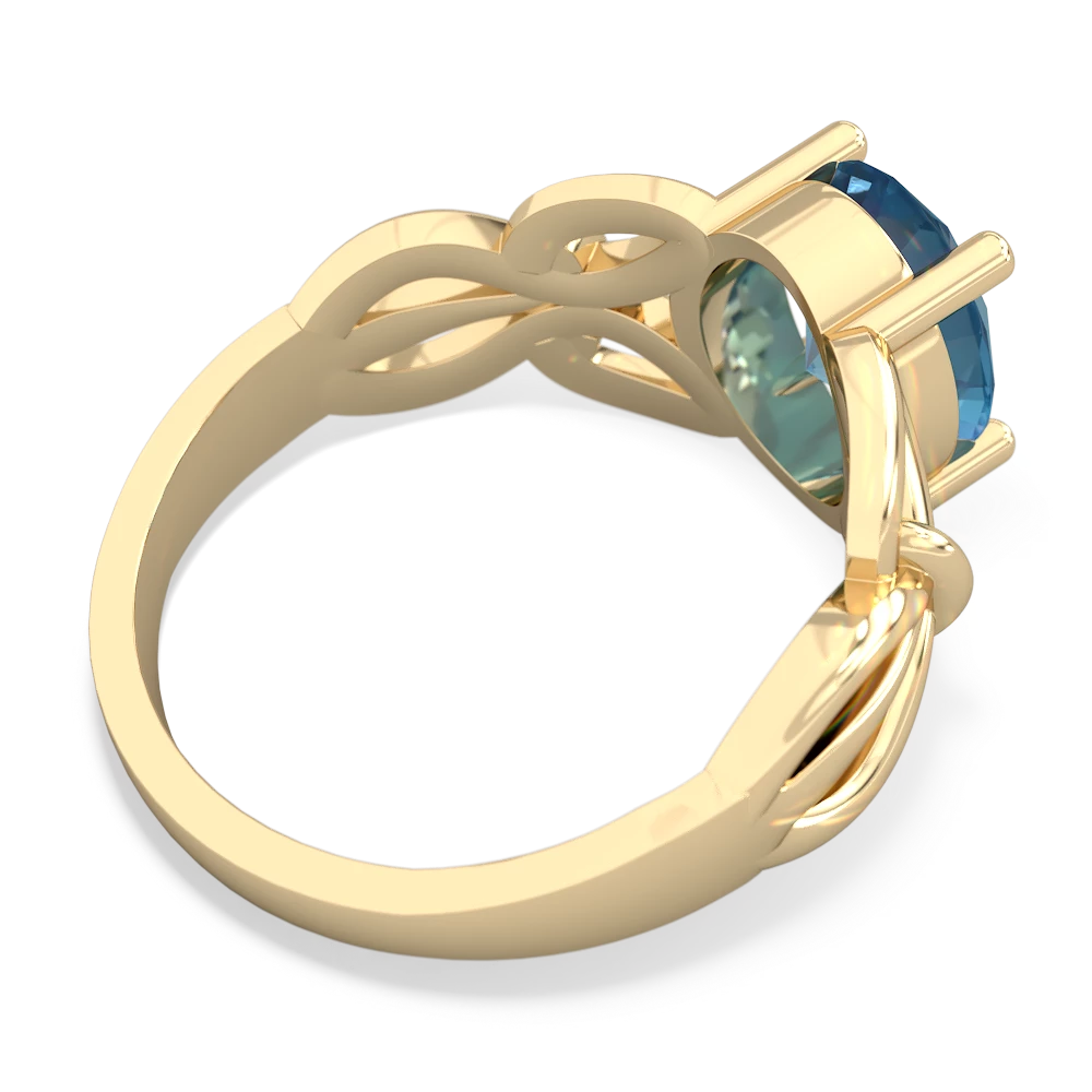 Blue Topaz Celtic Knot Cocktail 14K Yellow Gold ring R2377
