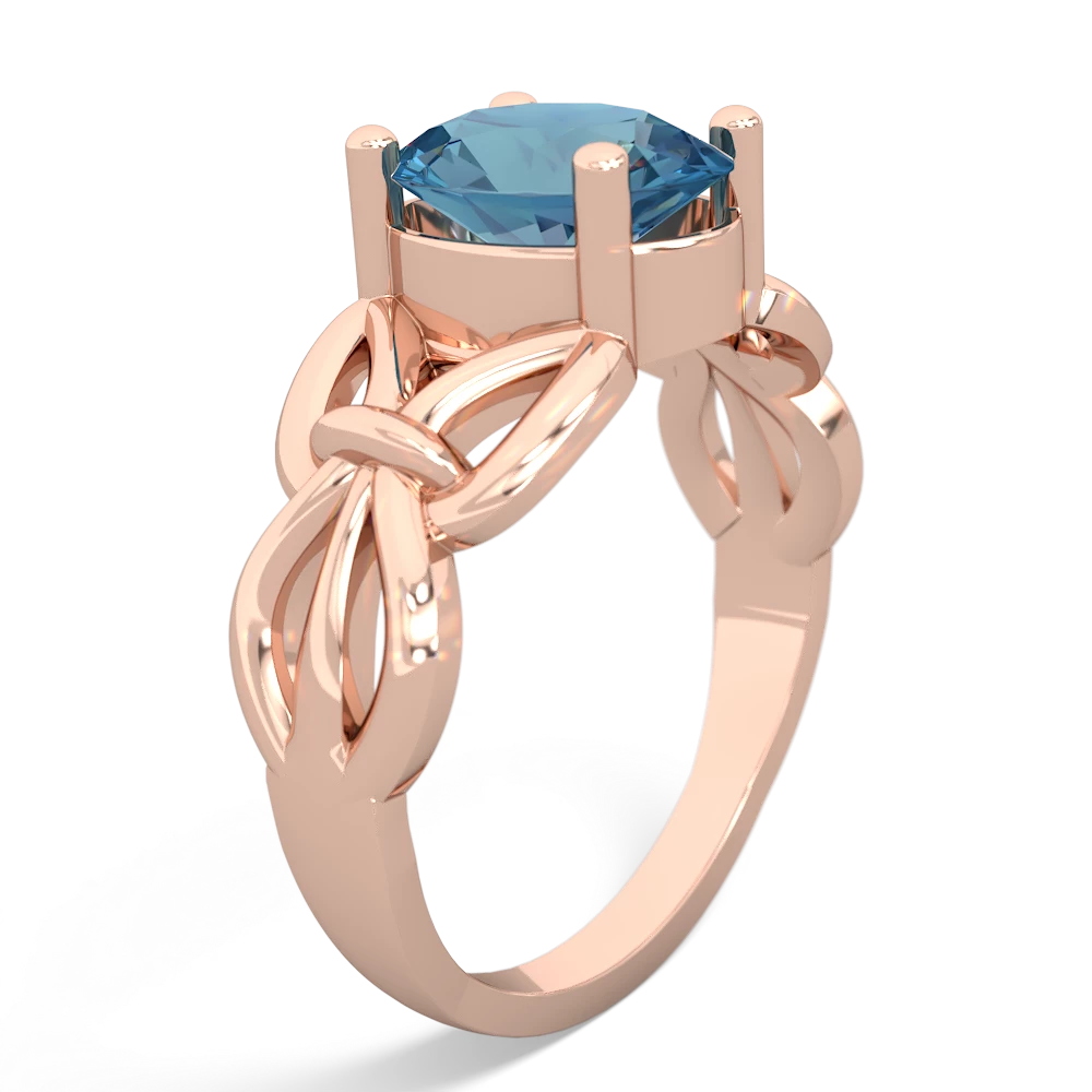 Blue Topaz Celtic Knot Cocktail 14K Rose Gold ring R2377