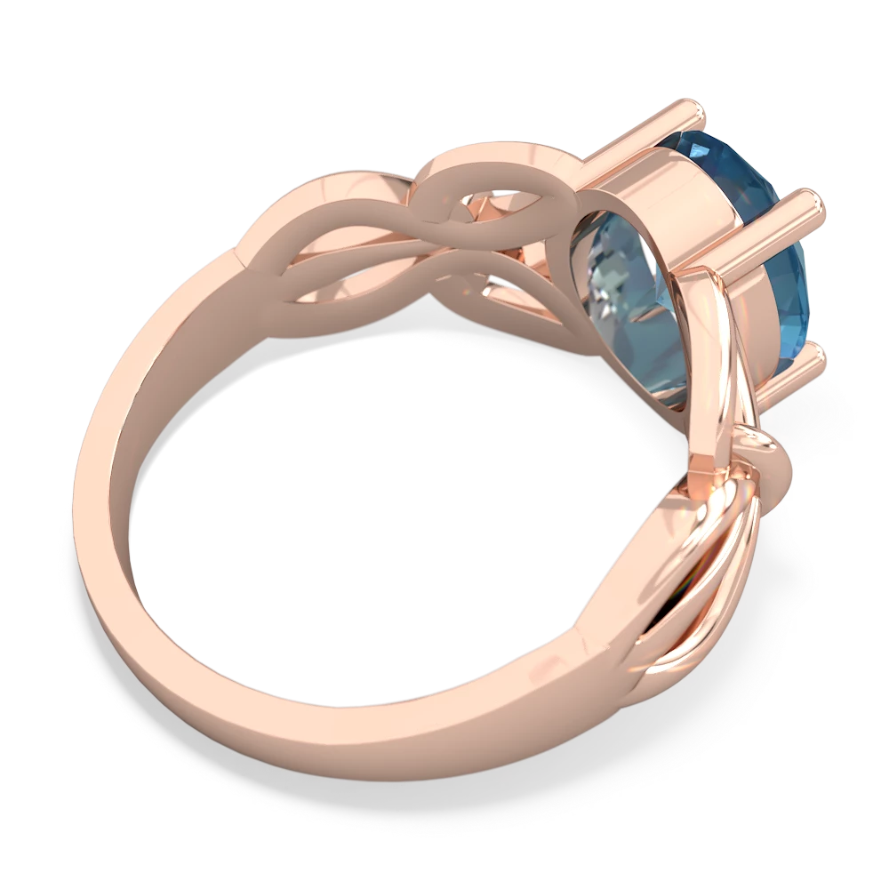 Blue Topaz Celtic Knot Cocktail 14K Rose Gold ring R2377