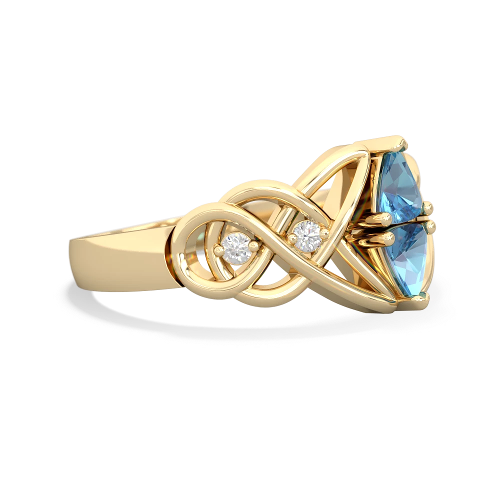 Blue Topaz Keepsake Celtic Knot 14K Yellow Gold ring R5300