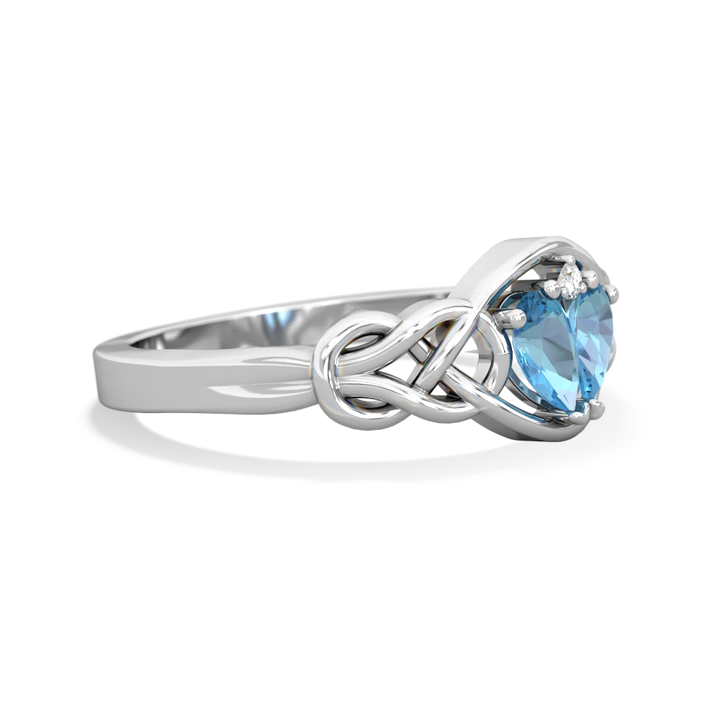Blue Topaz Celtic Love Knot 14K White Gold ring R5420