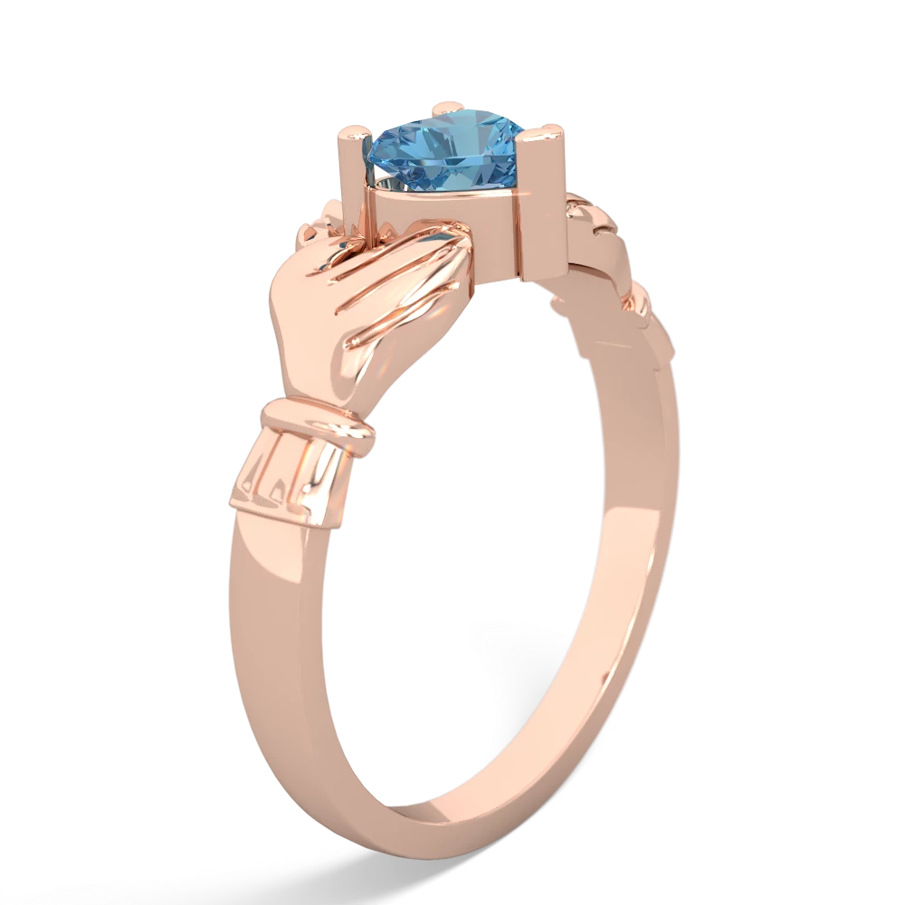 Blue Topaz Claddagh 14K Rose Gold ring R2370