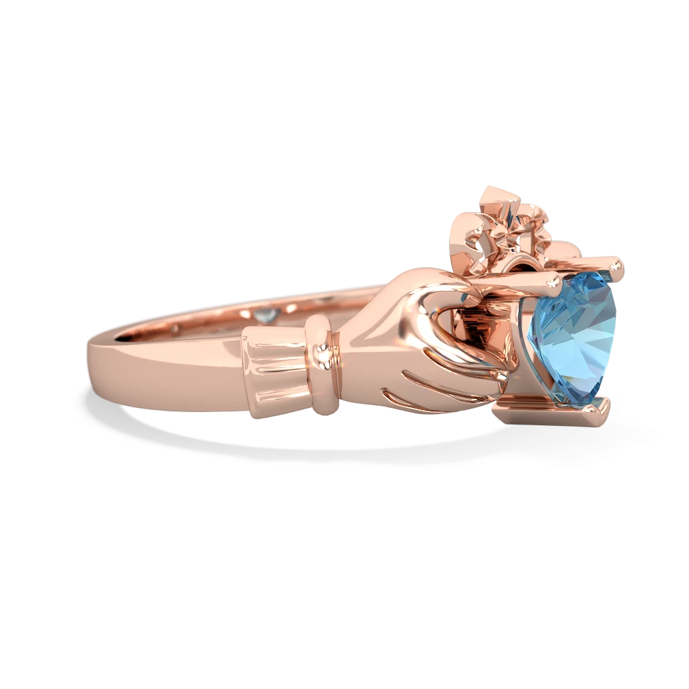 Blue Topaz Claddagh 14K Rose Gold ring R2370