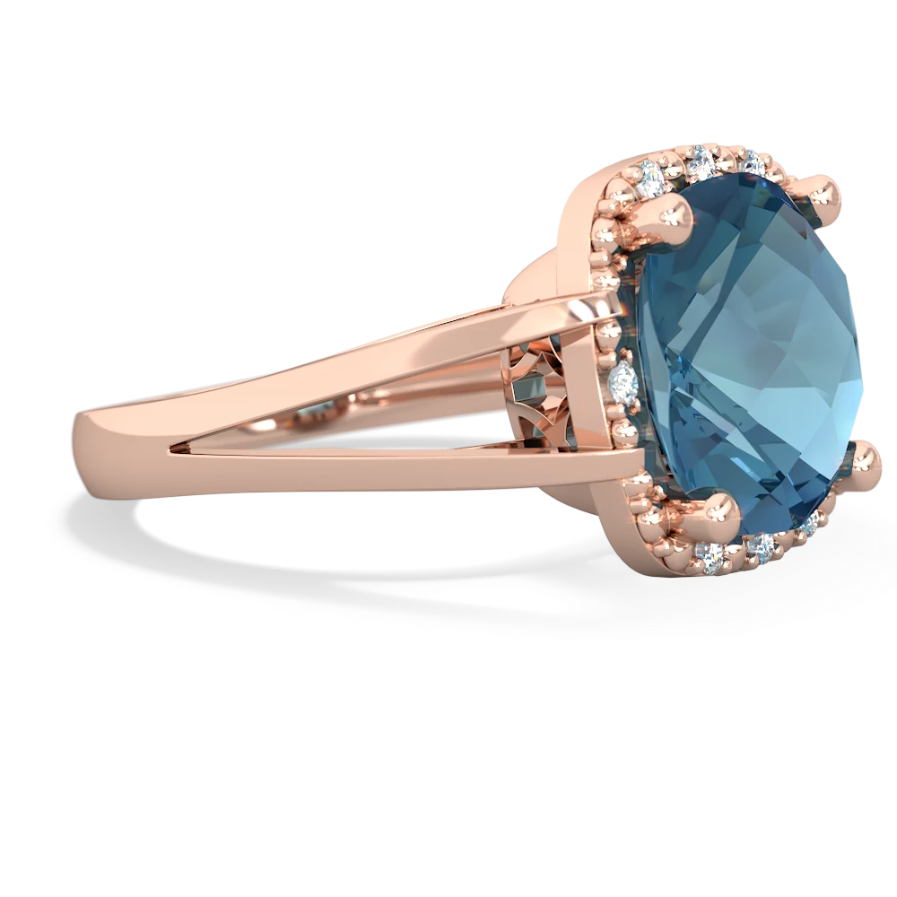 Blue Topaz Art Deco Cocktail 14K Rose Gold ring R2498