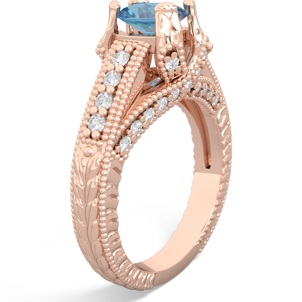 Blue Topaz Antique Style 14K Rose Gold ring R2028