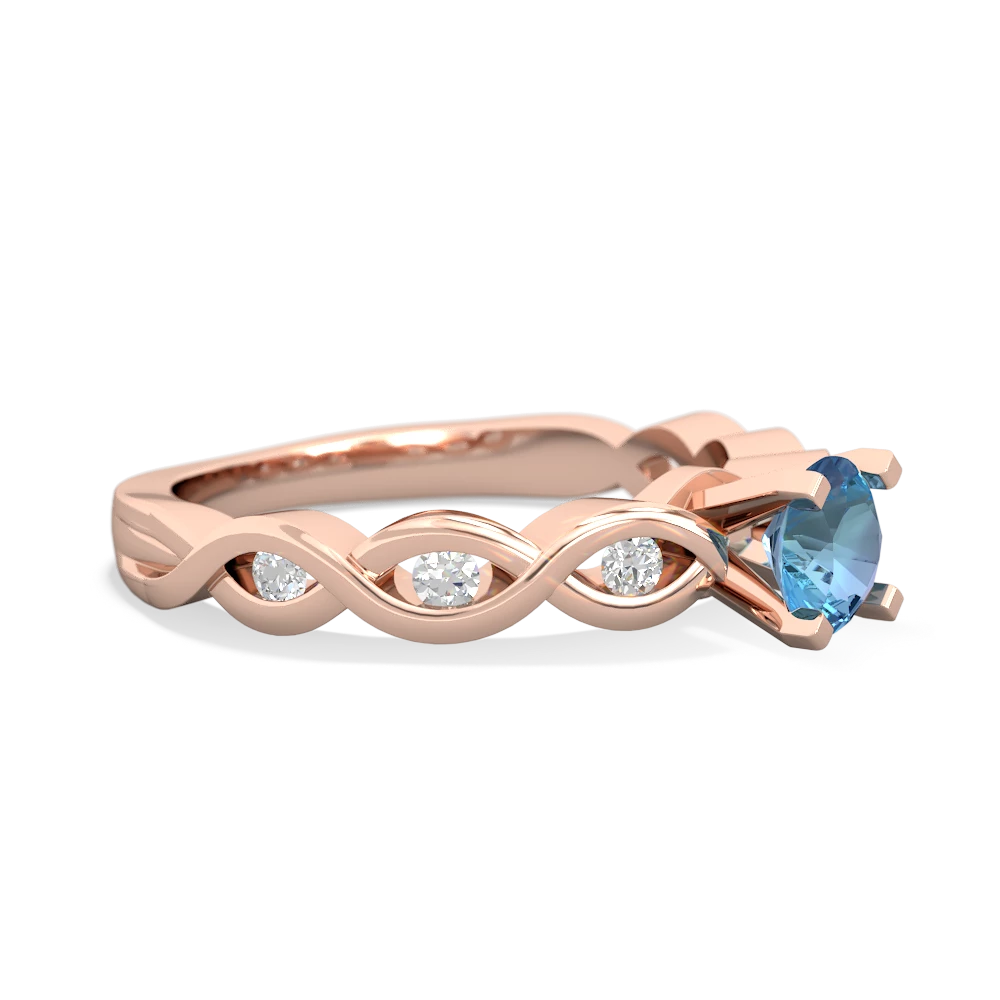 Blue Topaz Infinity Engagement 14K Rose Gold ring R26315RD