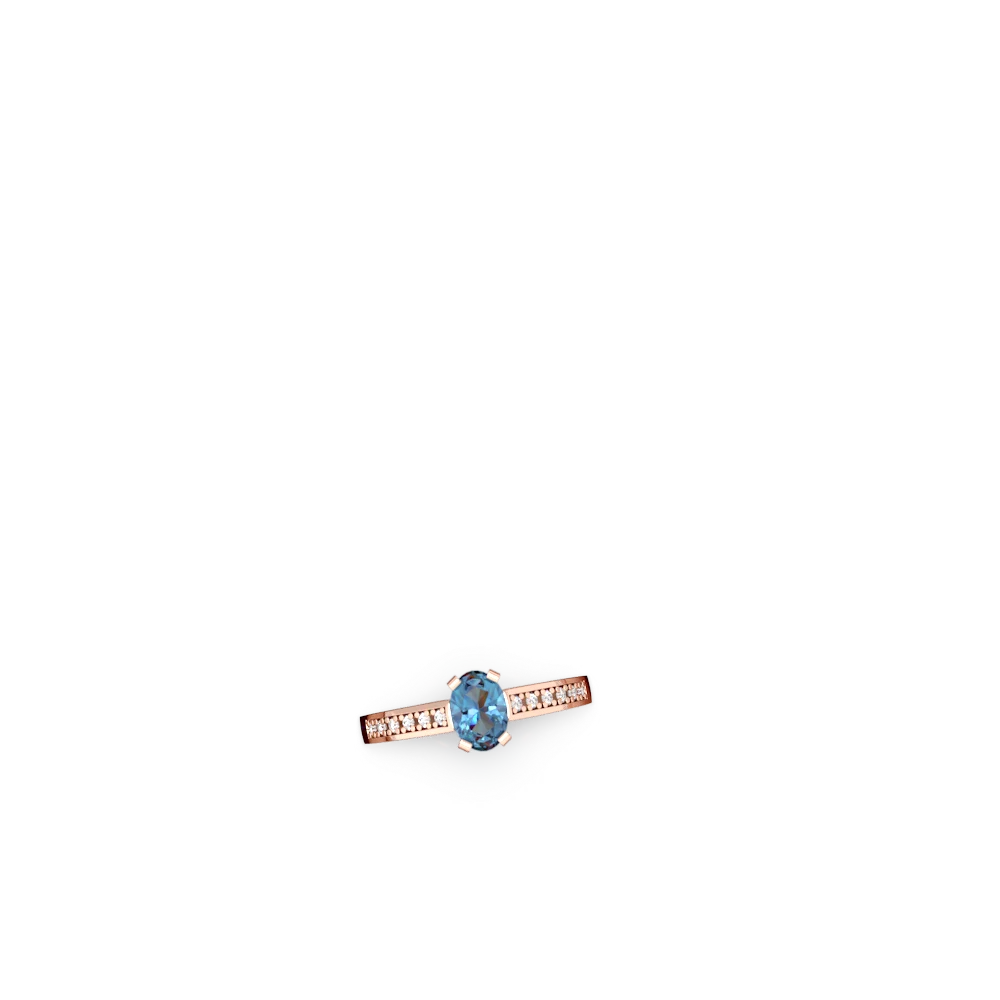 Blue Topaz Art Deco 14K Rose Gold ring R26357VL