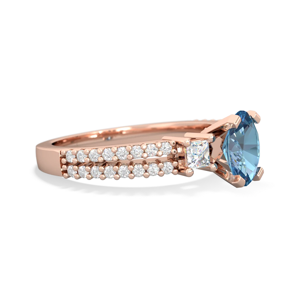 Blue Topaz Classic 7X5mm Oval Engagement 14K Rose Gold ring R26437VL