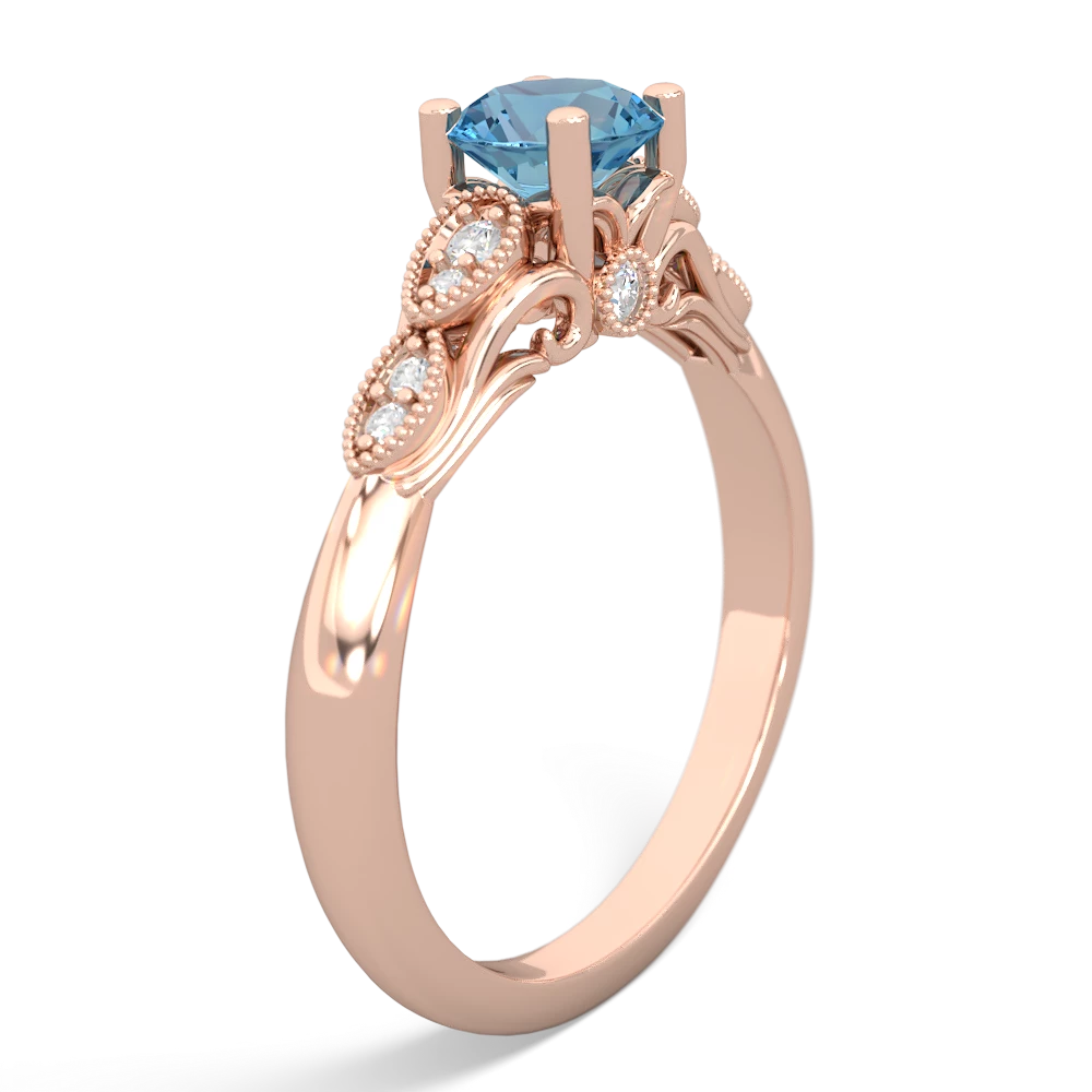 Blue Topaz Antique Elegance 14K Rose Gold ring R3100