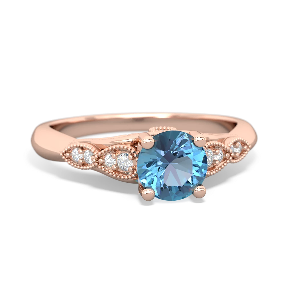 Blue Topaz Antique Elegance 14K Rose Gold ring R3100