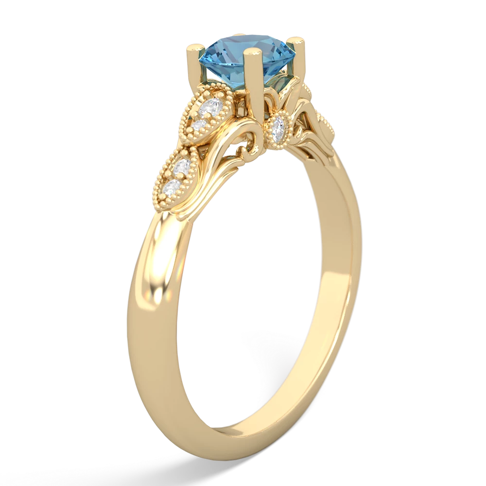 Blue Topaz Antique Elegance 14K Yellow Gold ring R3100
