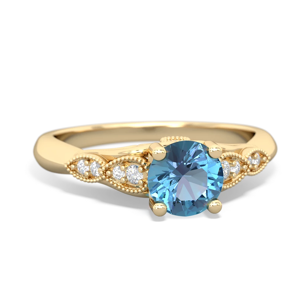 Blue Topaz Antique Elegance 14K Yellow Gold ring R3100