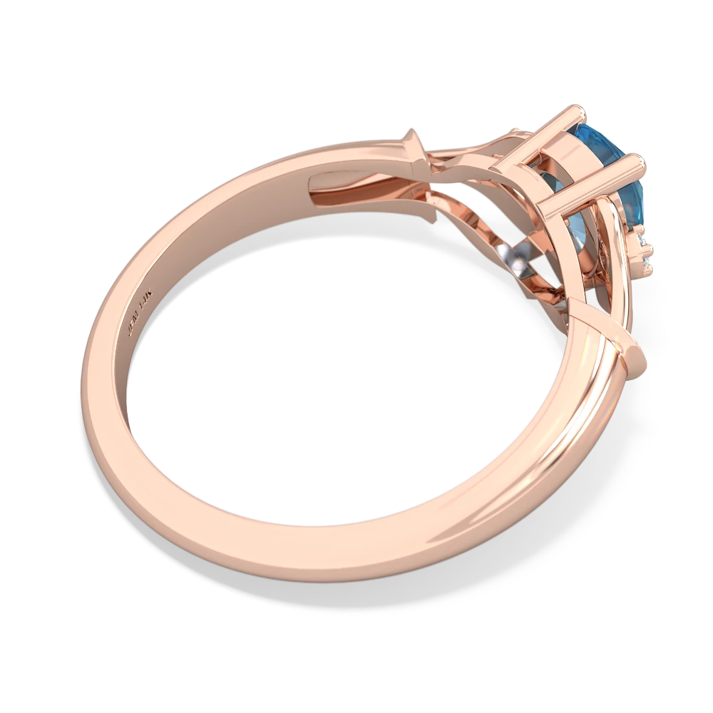 Blue Topaz Precious Pear 14K Rose Gold ring R0826