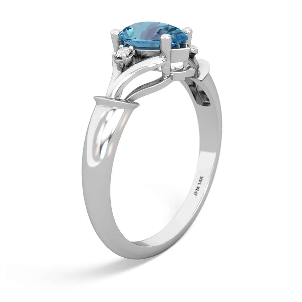 Blue Topaz Precious Pear 14K White Gold ring R0826