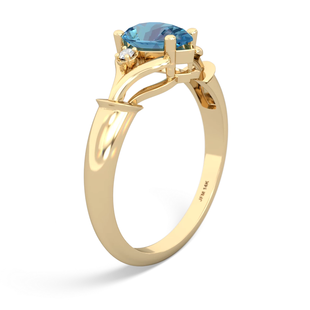 Blue Topaz Precious Pear 14K Yellow Gold ring R0826