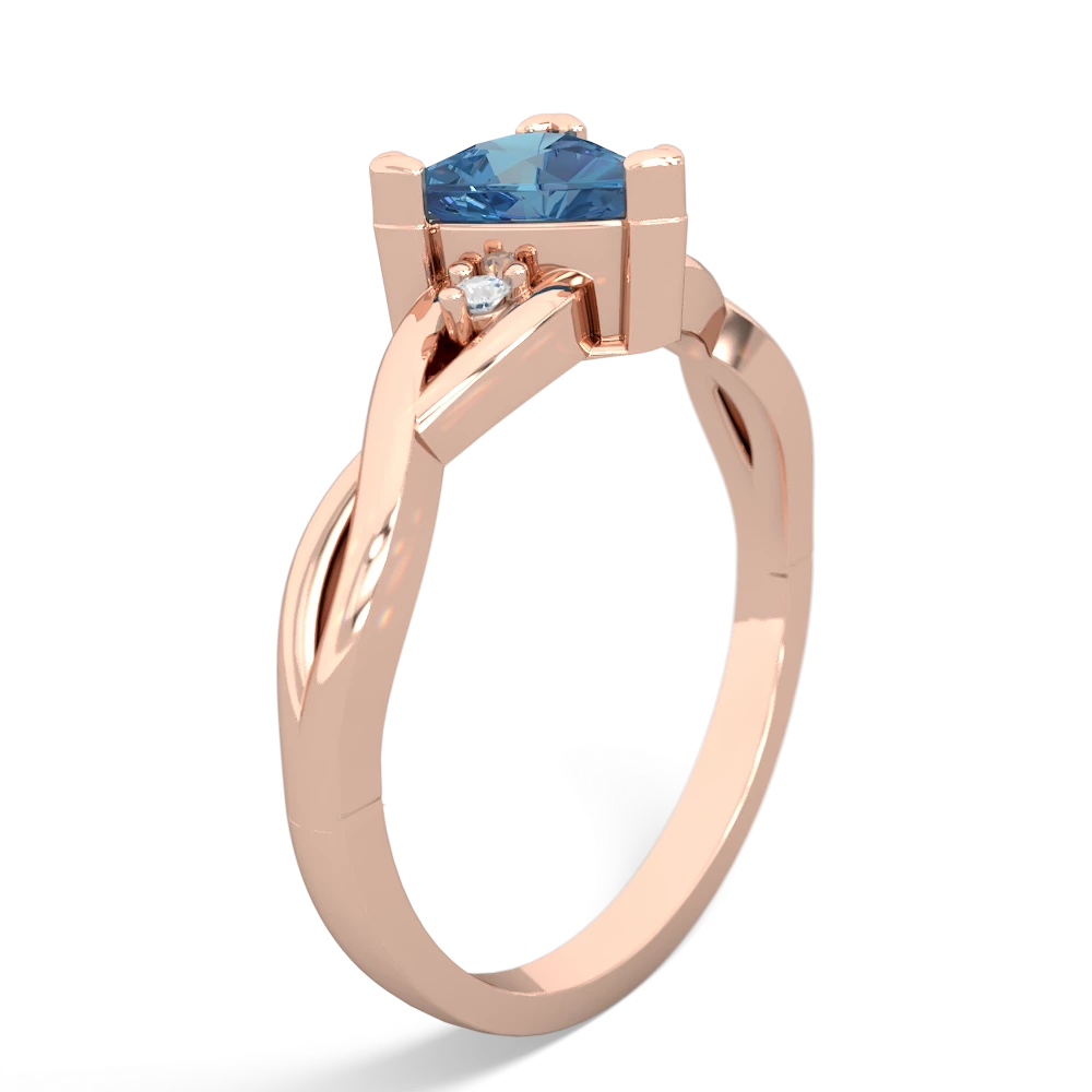 Blue Topaz Trillion Twist 14K Rose Gold ring R2104