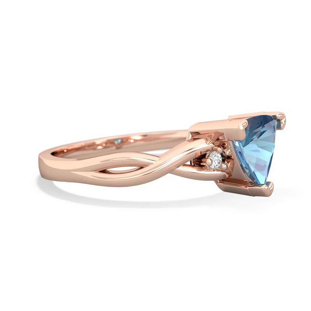 Blue Topaz Trillion Twist 14K Rose Gold ring R2104