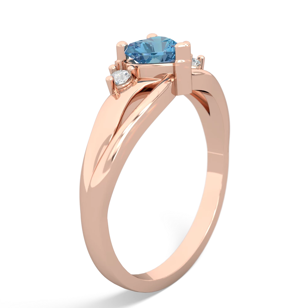 Blue Topaz Split Band Swirl 14K Rose Gold ring R2130