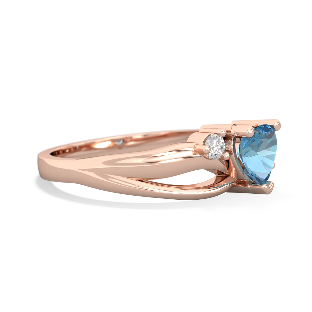 Blue Topaz Split Band Swirl 14K Rose Gold ring R2130