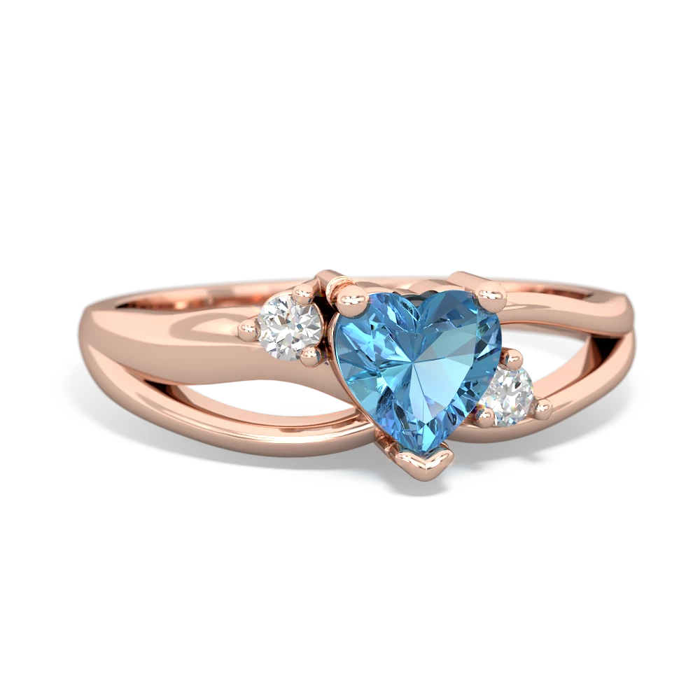 Blue Topaz Split Band Swirl 14K Rose Gold ring R2130