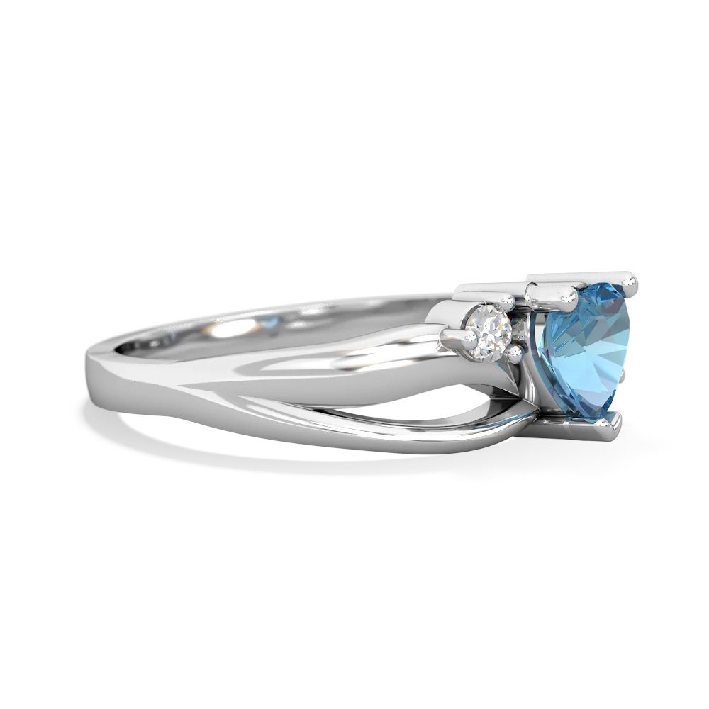 Blue Topaz Split Band Swirl 14K White Gold ring R2130