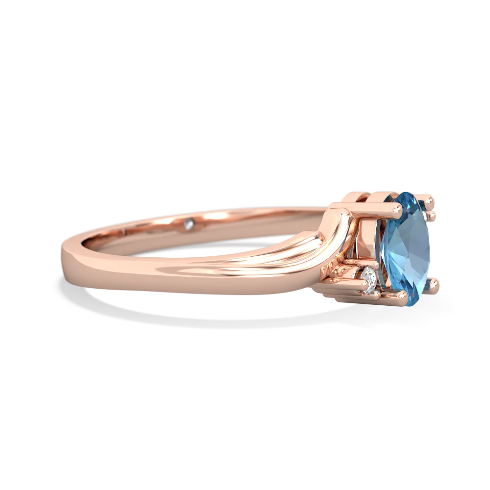Blue Topaz Elegant Swirl 14K Rose Gold ring R2173