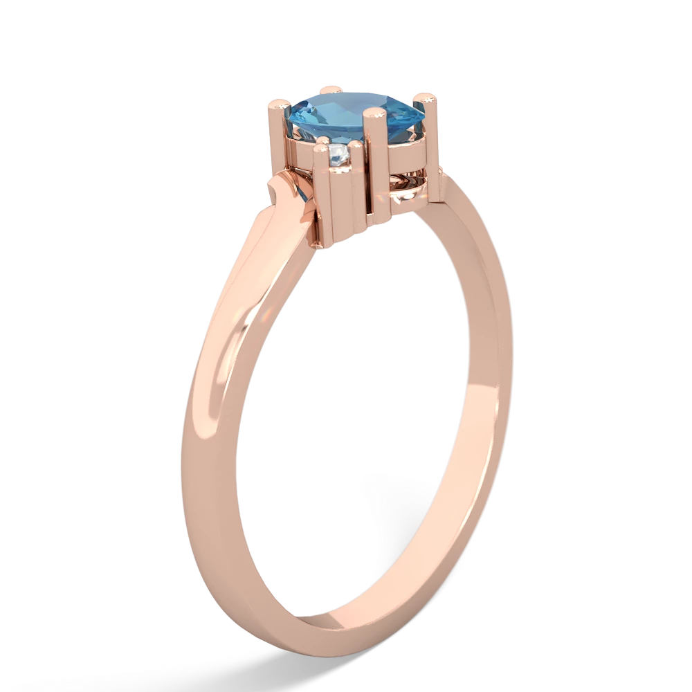 Blue Topaz Elegant Swirl 14K Rose Gold ring R2173