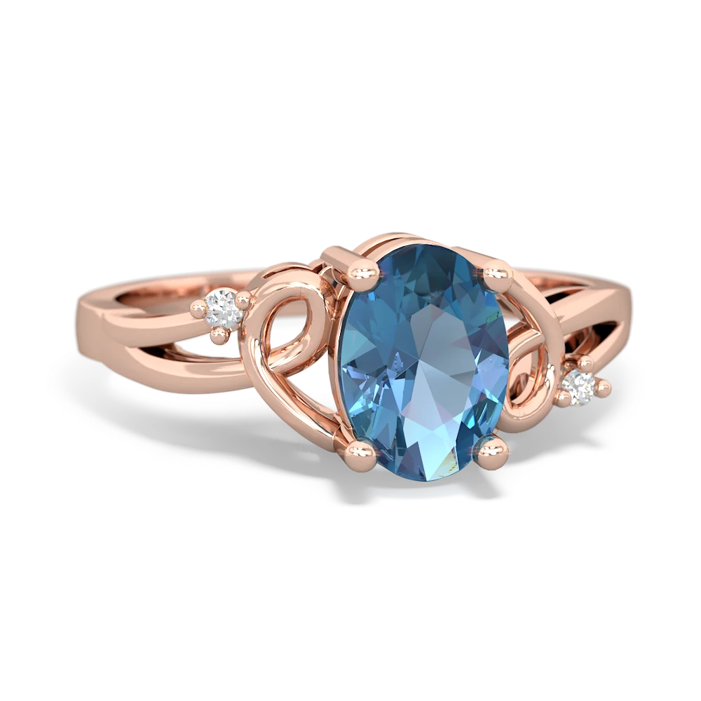 Blue Topaz Swirls 14K Rose Gold ring R2347