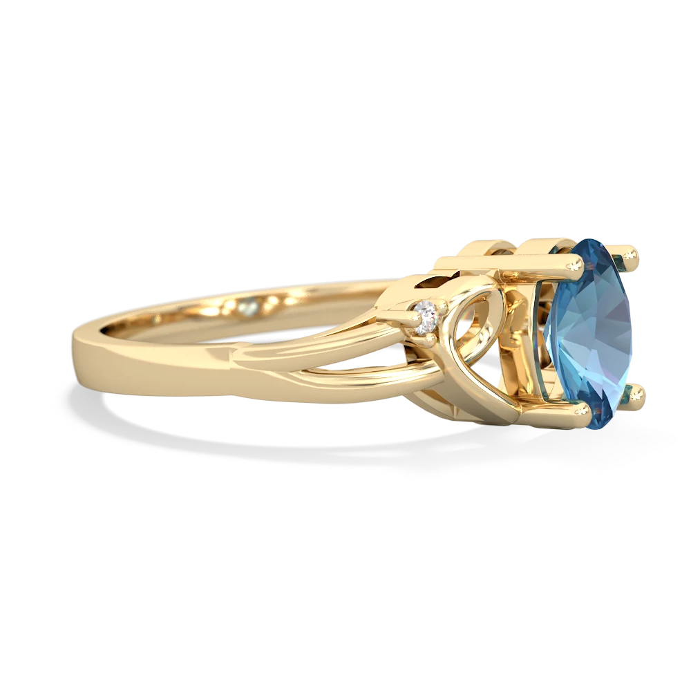 Blue Topaz Swirls 14K Yellow Gold ring R2347