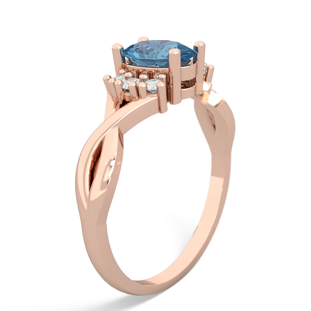 Blue Topaz Victorian Twist 14K Rose Gold ring R2497