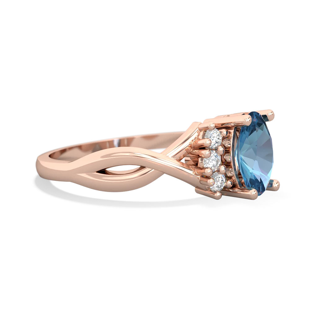 Blue Topaz Victorian Twist 14K Rose Gold ring R2497