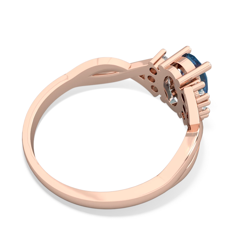 Blue Topaz Victorian Twist 14K Rose Gold ring R2497