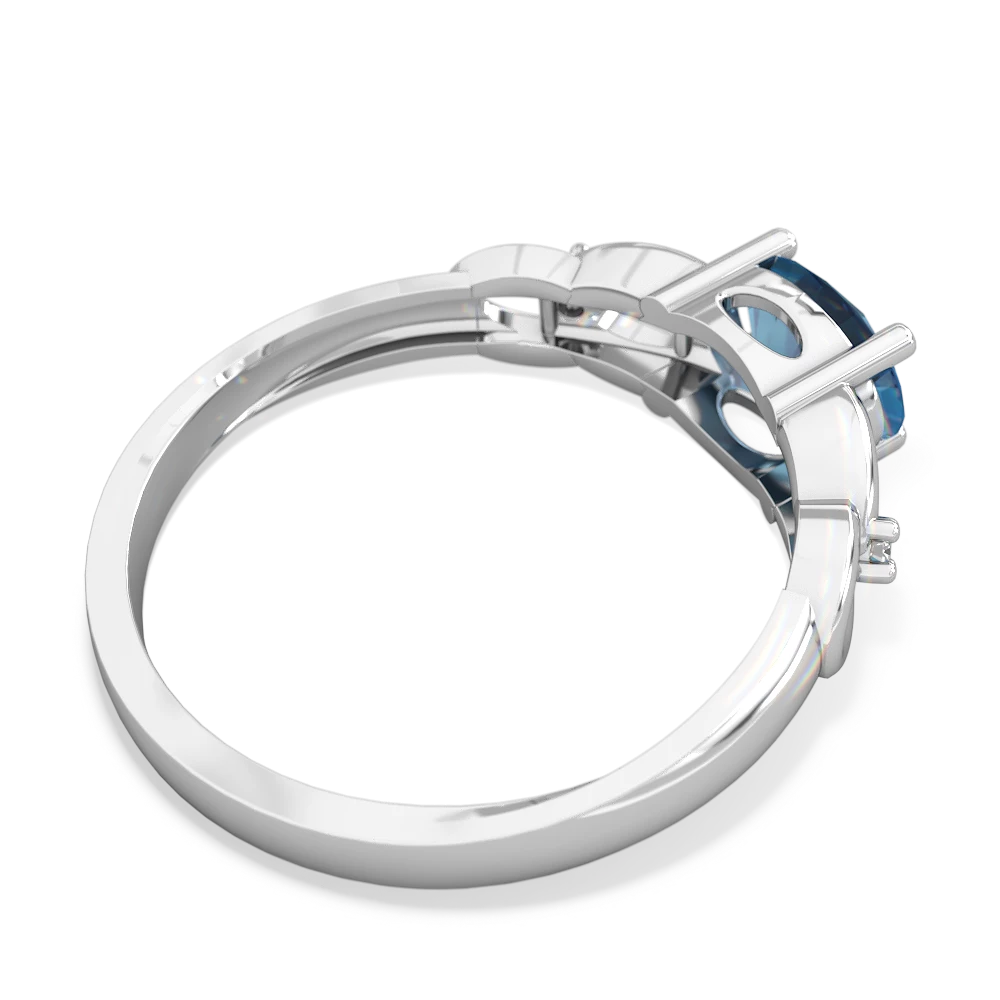 Blue Topaz Links 14K White Gold ring R4032