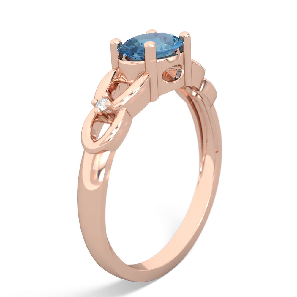 Blue Topaz Links 14K Rose Gold ring R4032