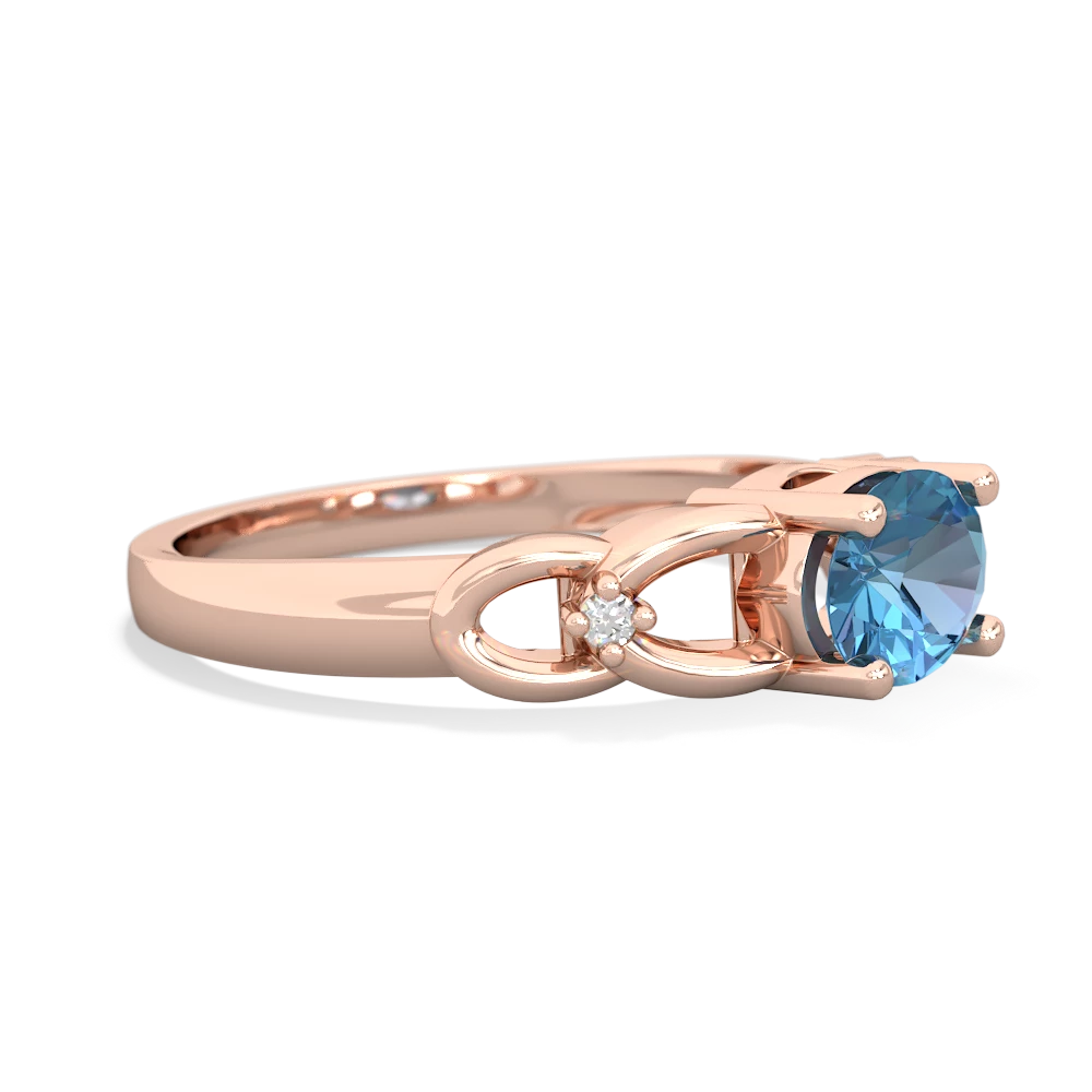 Blue Topaz Links 14K Rose Gold ring R4032