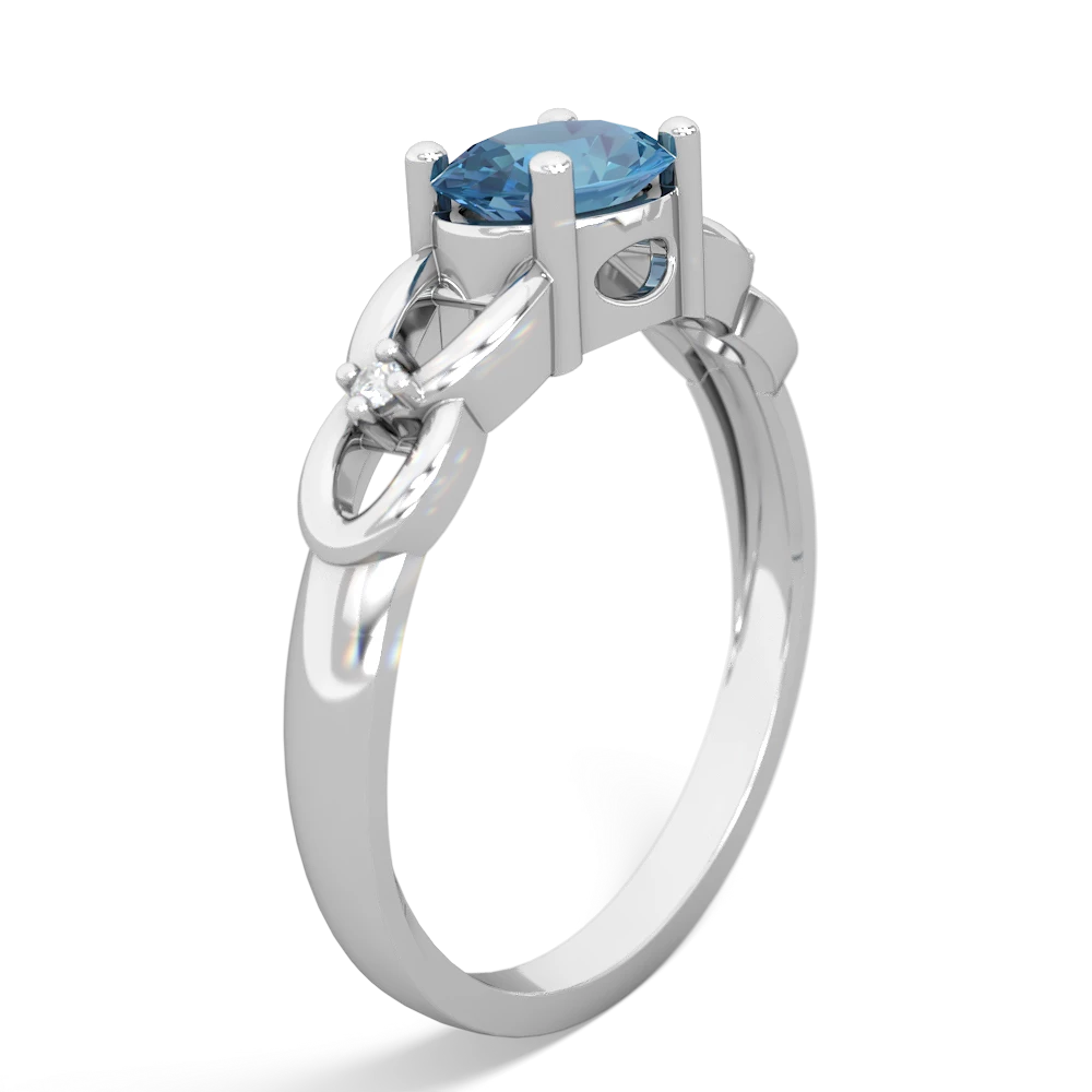 Blue Topaz Links 14K White Gold ring R4032