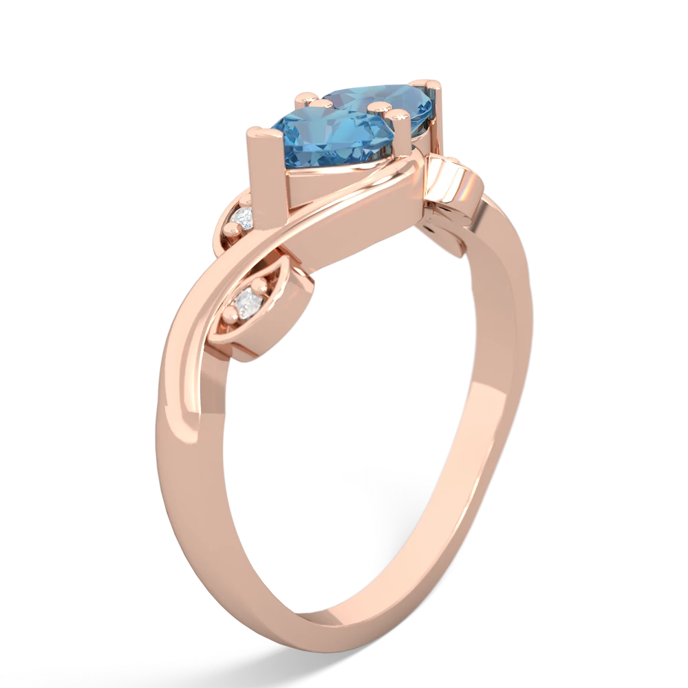 Blue Topaz Floral Elegance 14K Rose Gold ring R5790