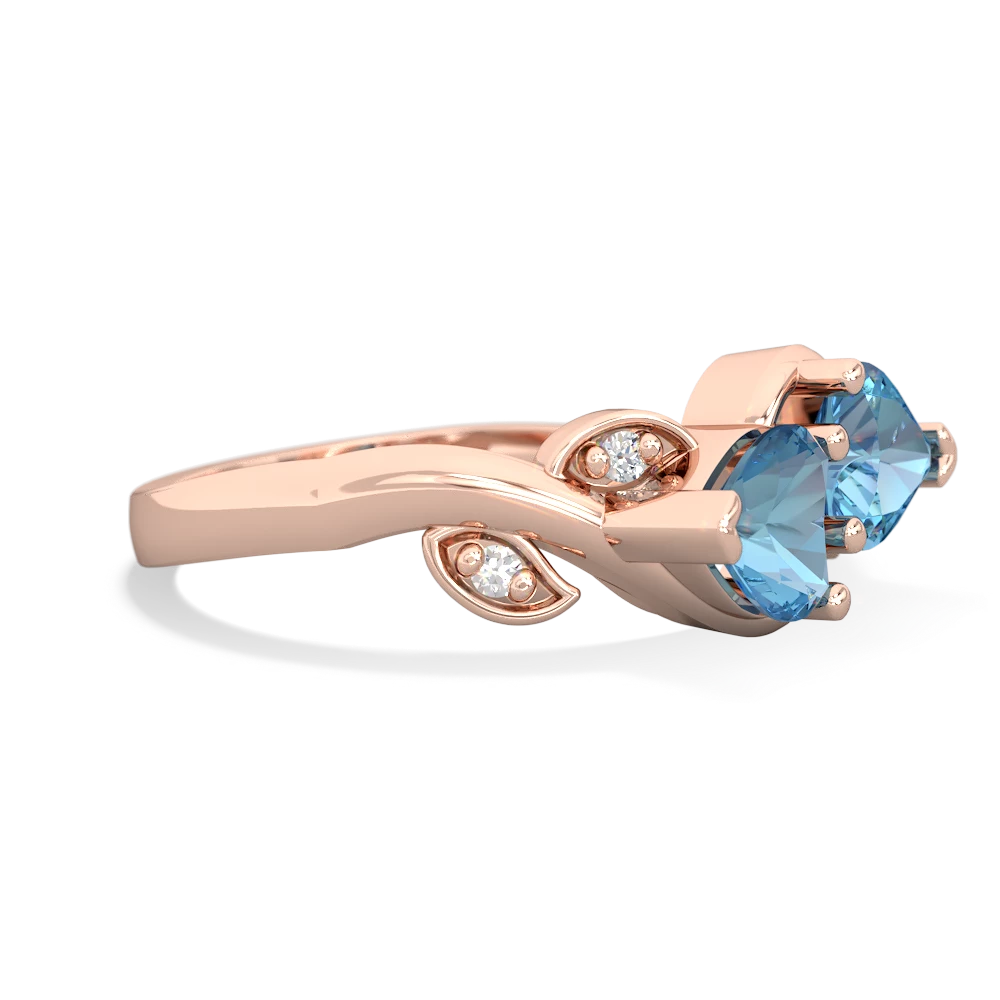 Blue Topaz Floral Elegance 14K Rose Gold ring R5790