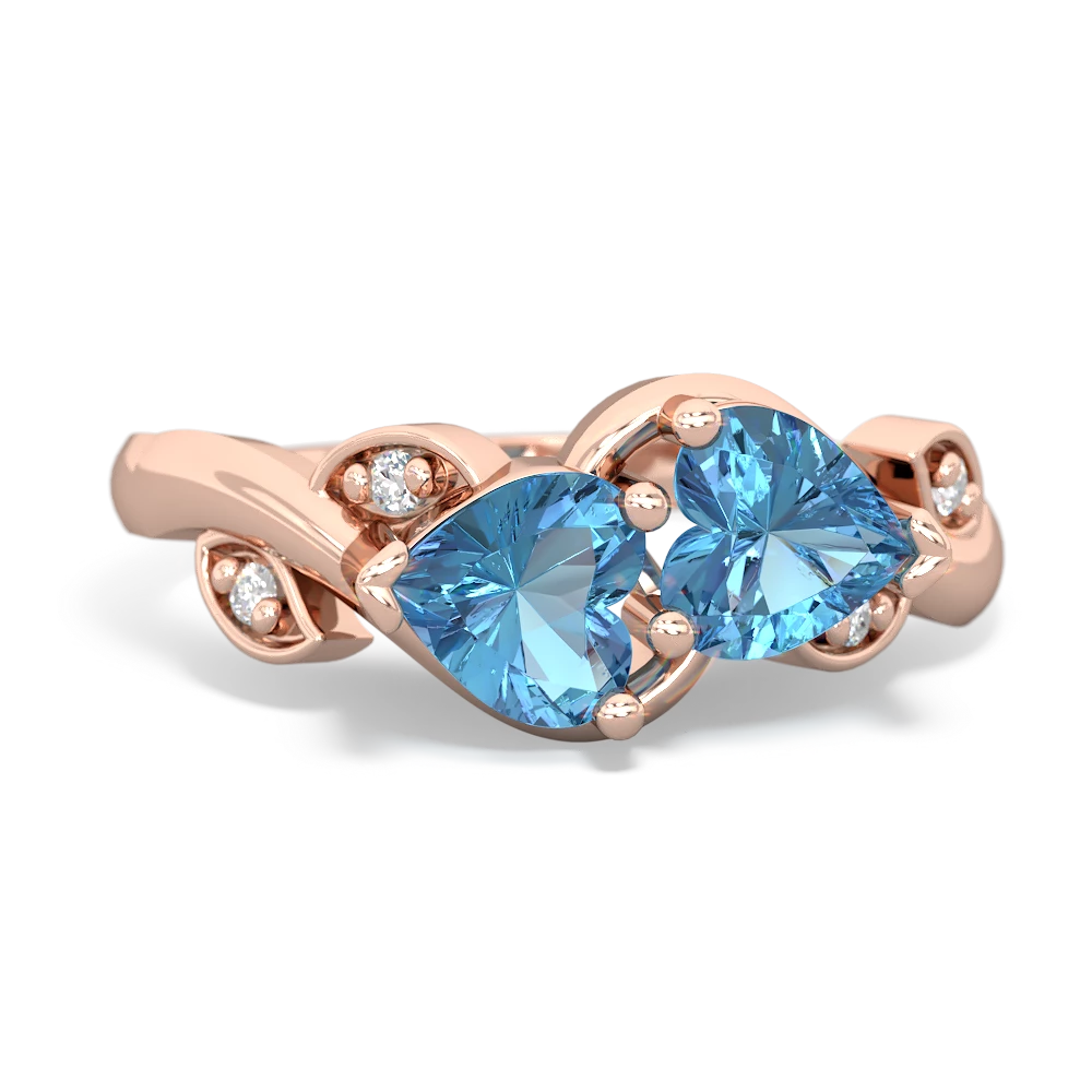 Blue Topaz Floral Elegance 14K Rose Gold ring R5790