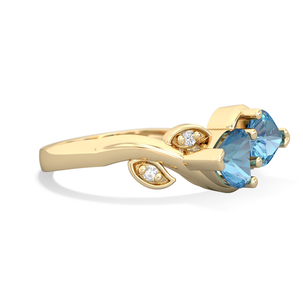 Blue Topaz Floral Elegance 14K Yellow Gold ring R5790