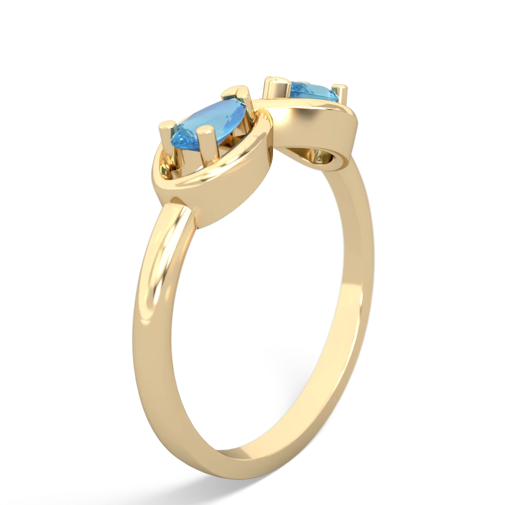 Blue Topaz Infinity 14K Yellow Gold ring R5050