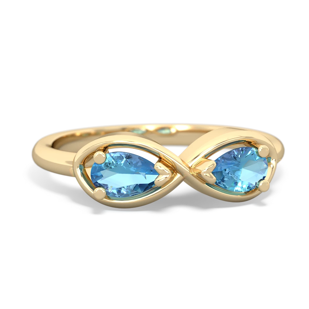 Blue Topaz Infinity 14K Yellow Gold ring R5050