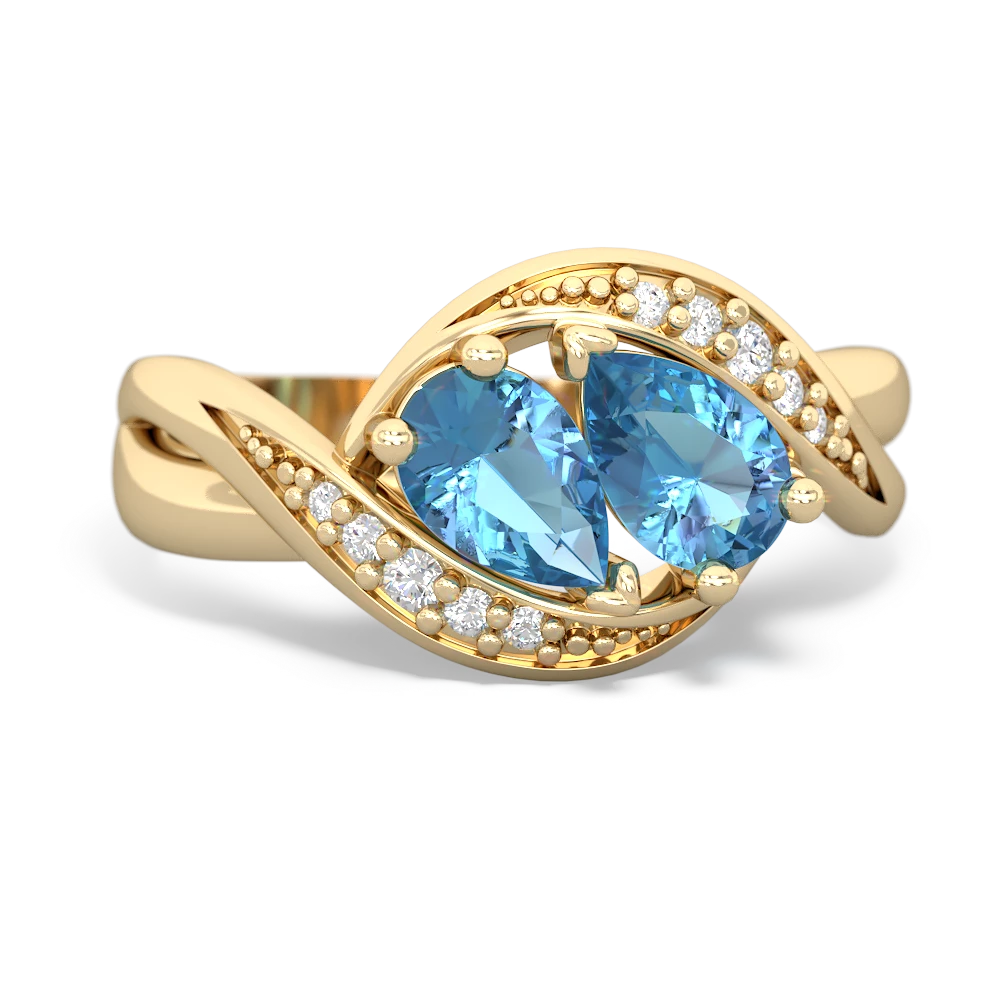 Blue Topaz Summer Winds 14K Yellow Gold ring R5342