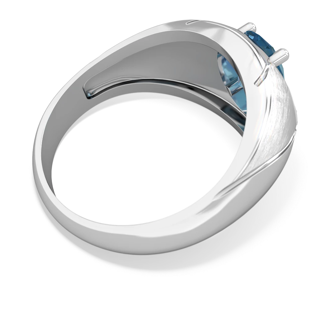Blue Topaz Men's Crossroads 14K White Gold ring R0361