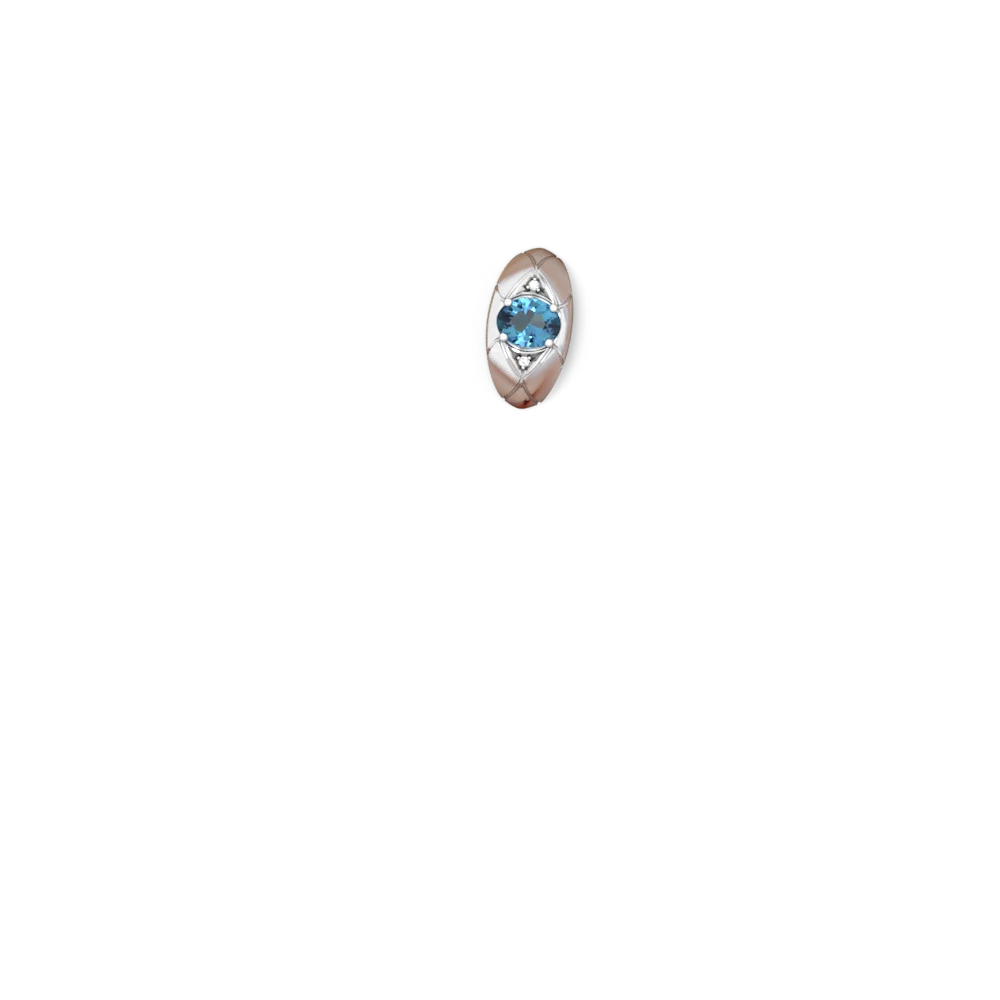 Blue Topaz Men's Crossroads 14K White Gold ring R0361